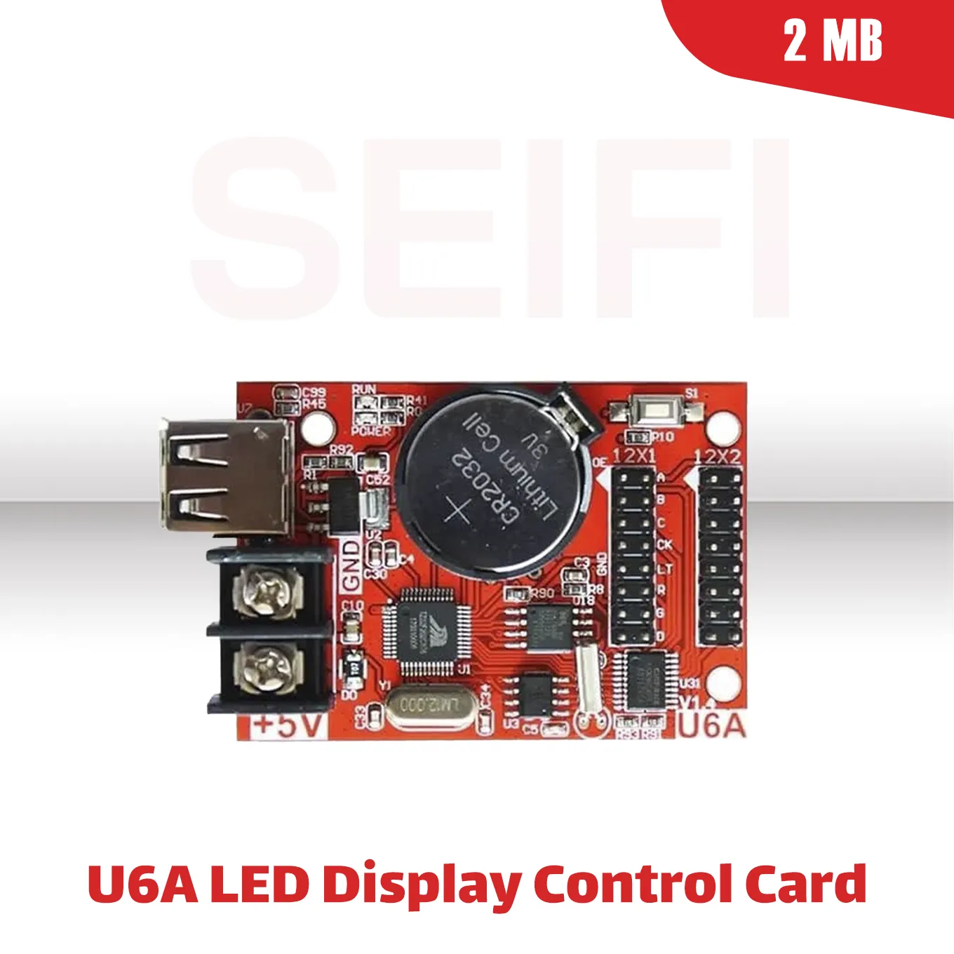 کارت کنترل دو ردیفه تابلو روان U6a